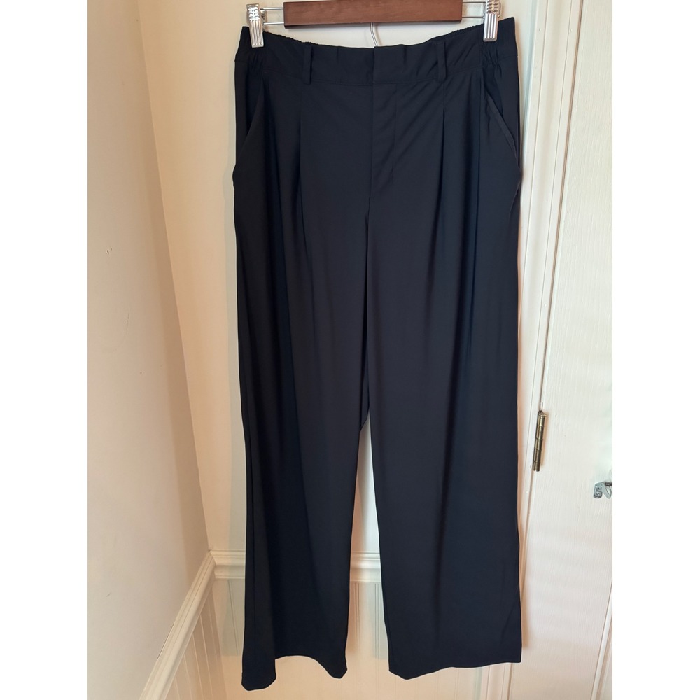 Old Navy SleekTech High-Rise Go-Dry Black Wide Leg Pleated Pants Small